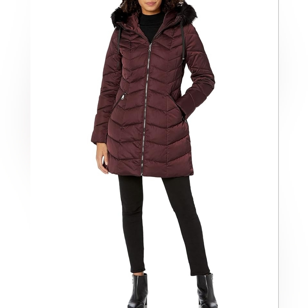 Women's Quilted Burgundy Jacket